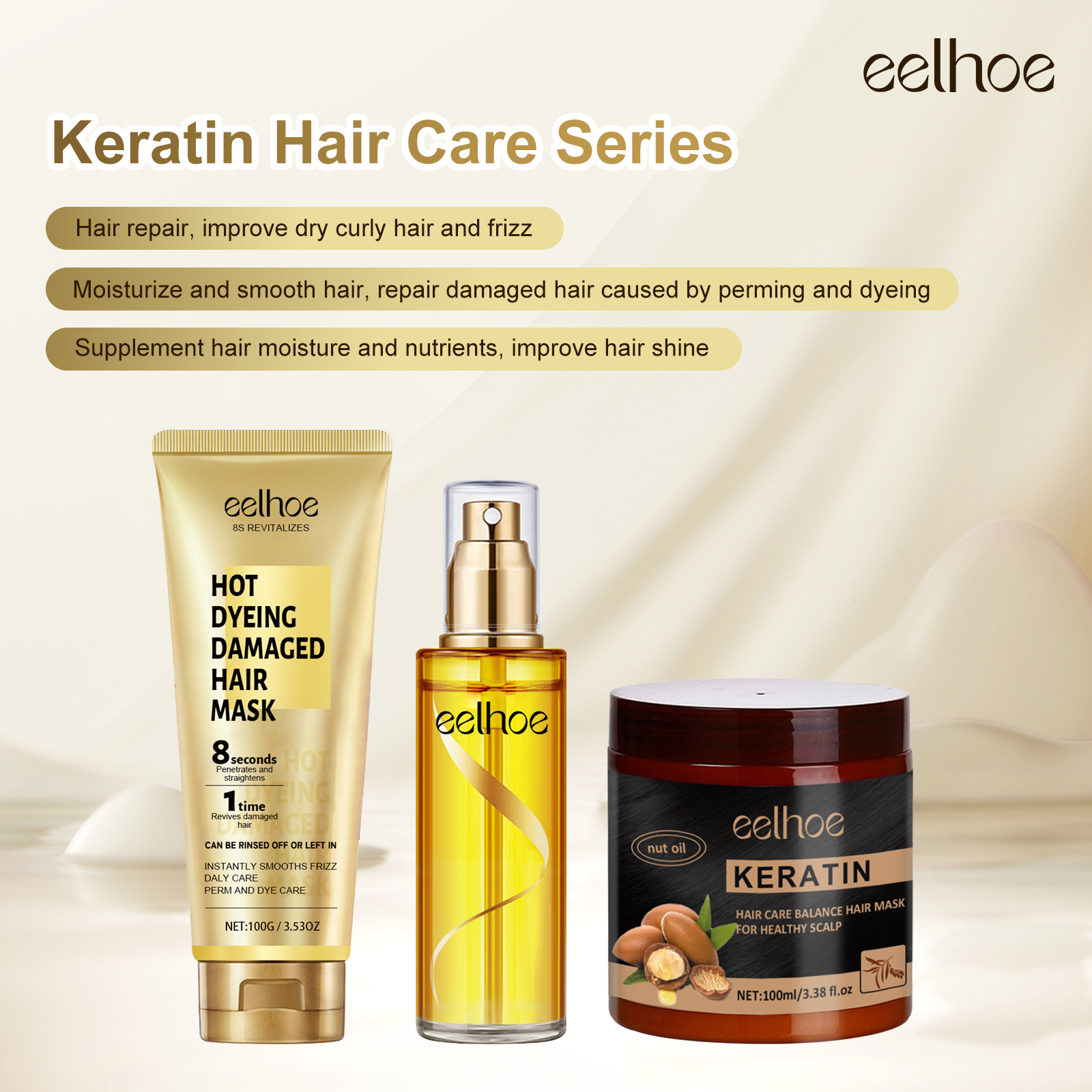 Split End Repair Serum - Keratin Hair Growth Care Essence Spray