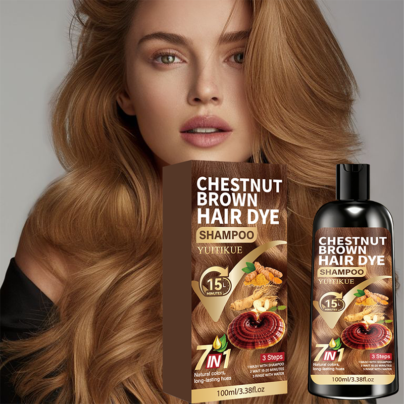 Hair Care Ginseng - YUITIKUE Chestnut Brown Hair Dye Shampoo