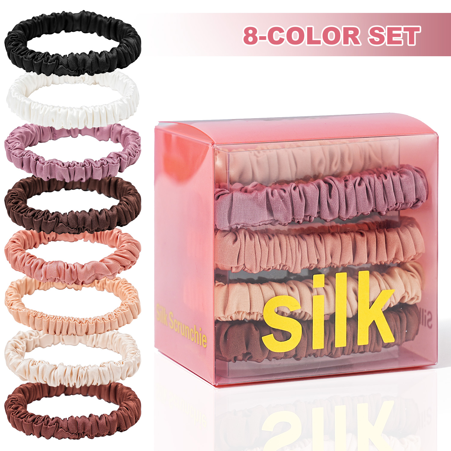 Hair Care Women - 8PCS/Set 100% Pure Mulberry Silk Hair