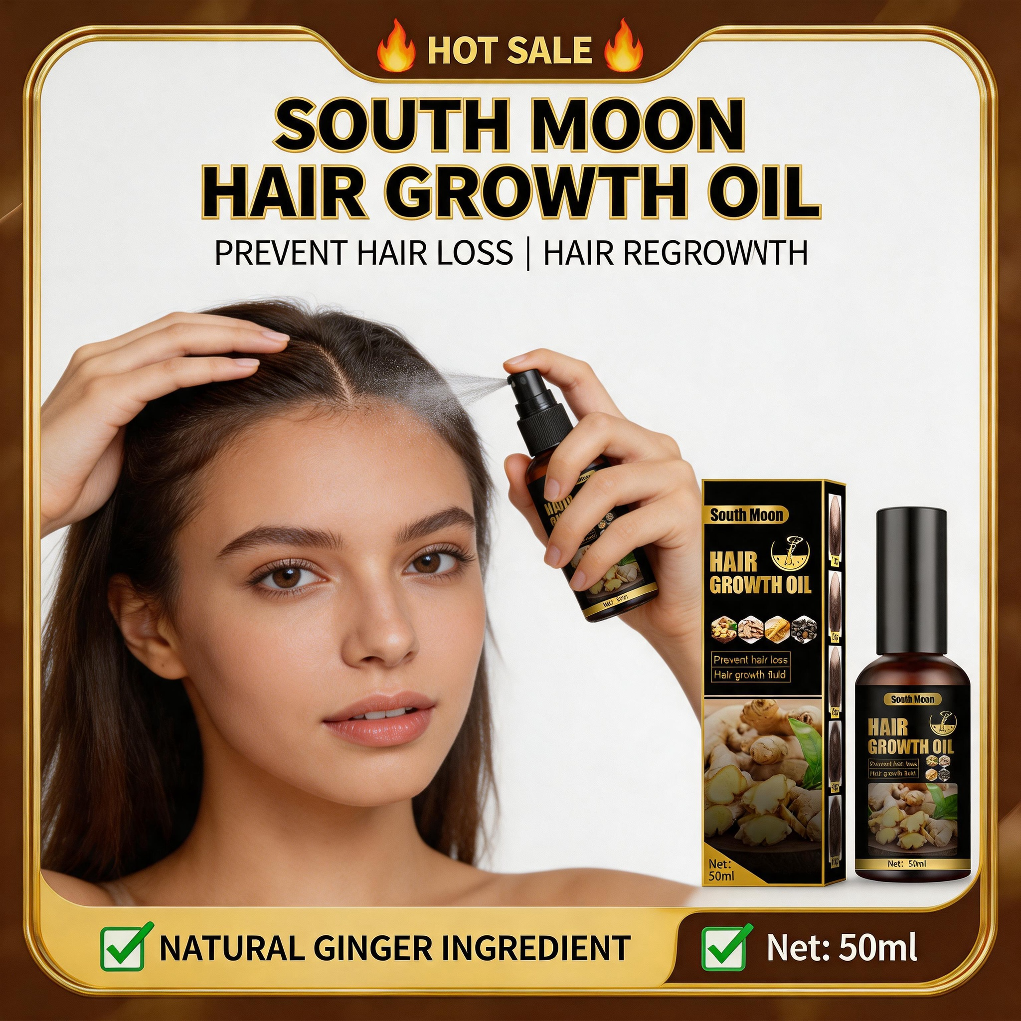 Hair Growth Serum Oil - Natural Hair Growth Serum Spray, Anti