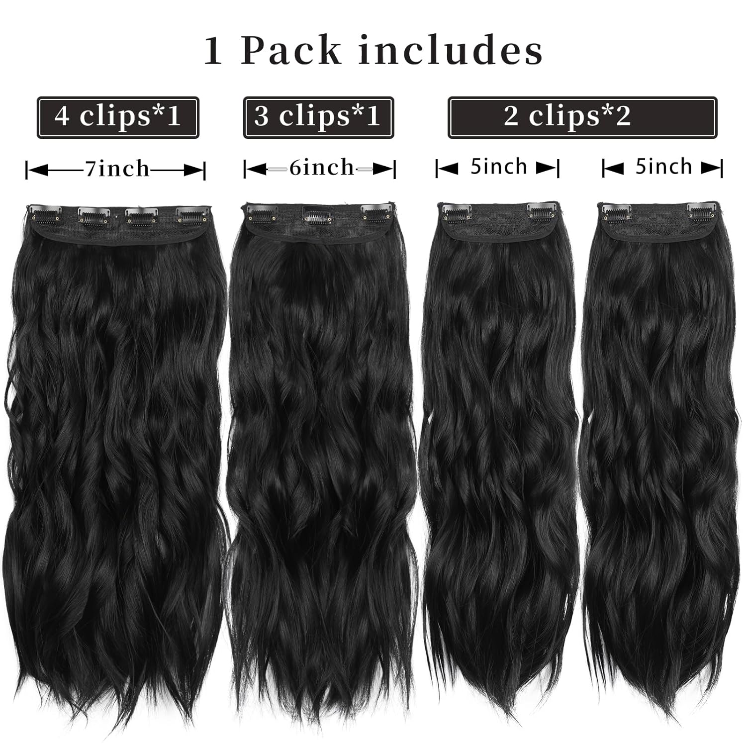 Clip in Long Wavy Hair Extensi - Hair Care Women avaliação e preço