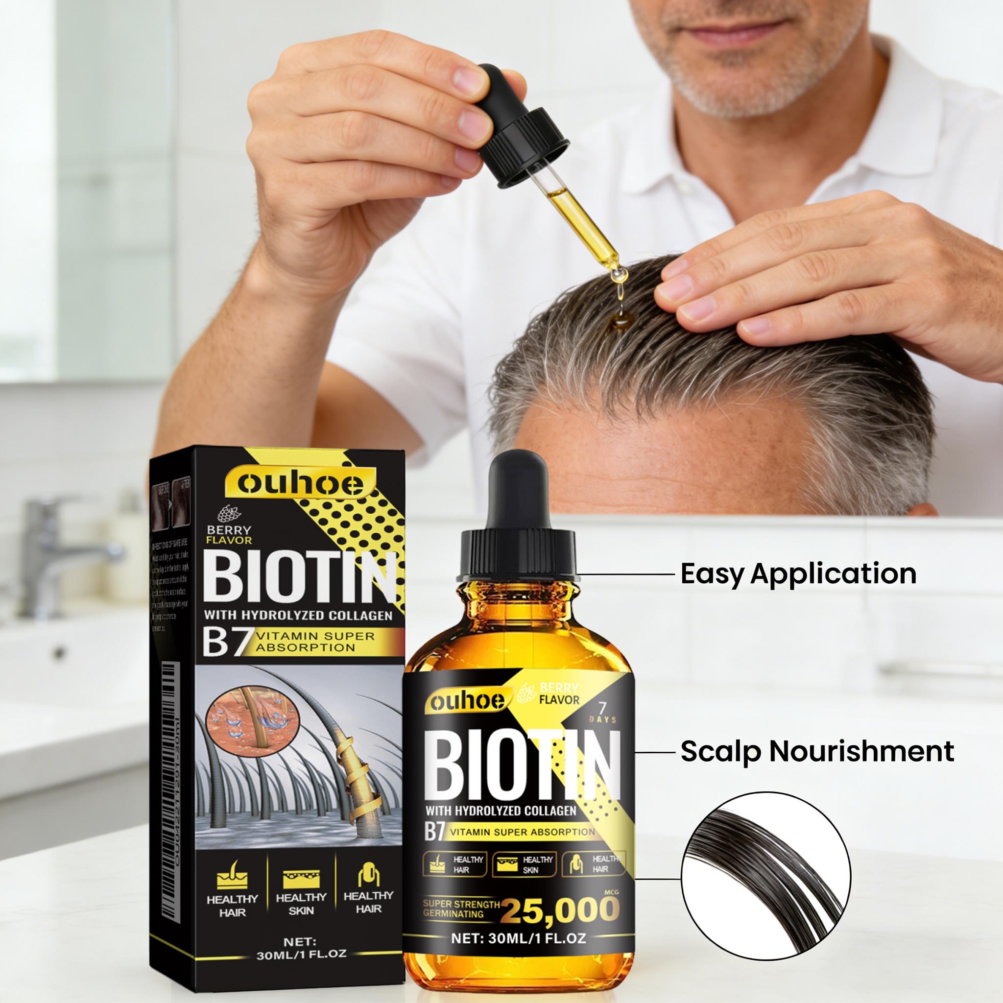 Biotin Hair Oil Collagen Scalp - Hair Care Ginseng avaliação e preço