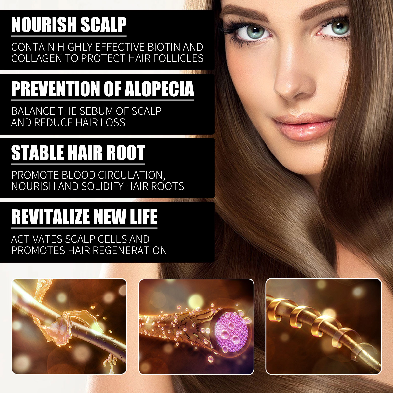 Biotin Hair Oil Collagen Scalp - Hair Care Ginseng avaliação e preço