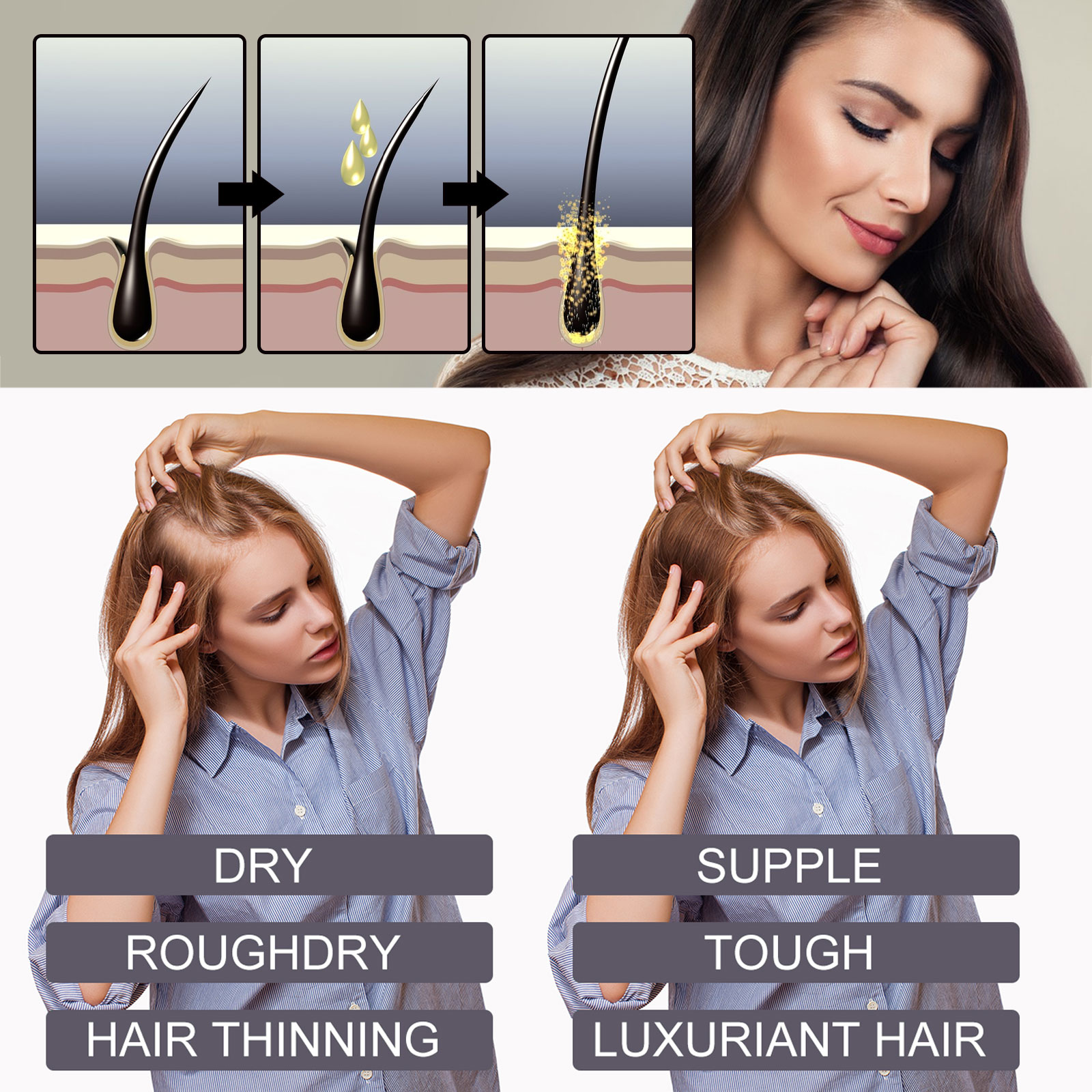 Biotin Hair Oil Collagen Scalp - Hair Care Ginseng avaliação e preço