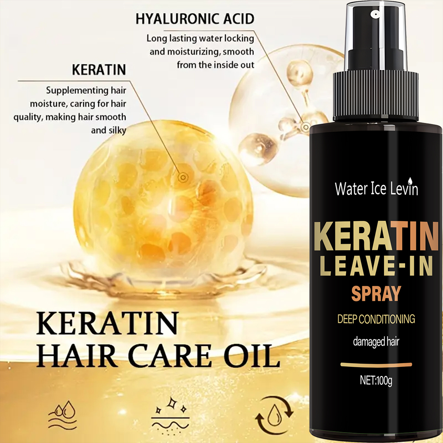 Keratin & Biotin Leave-In Spra - Caffeine Hair Serum avaliação e preço