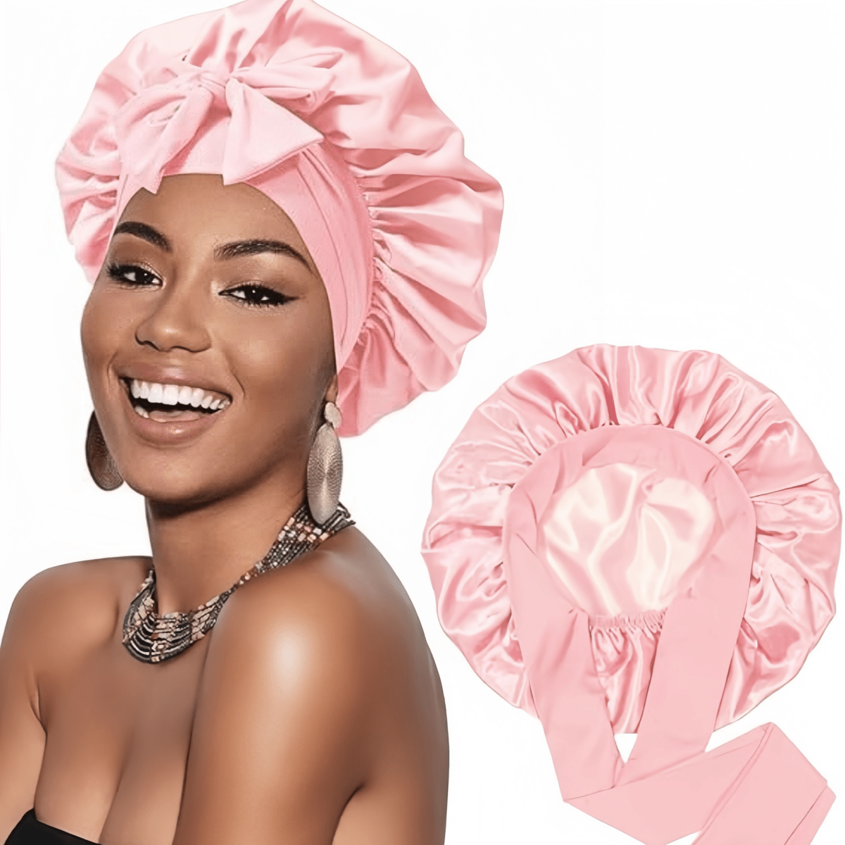 1pc Luxury Satin Silk Sleep Ca - Hair Care Or Haircare avaliação e preço