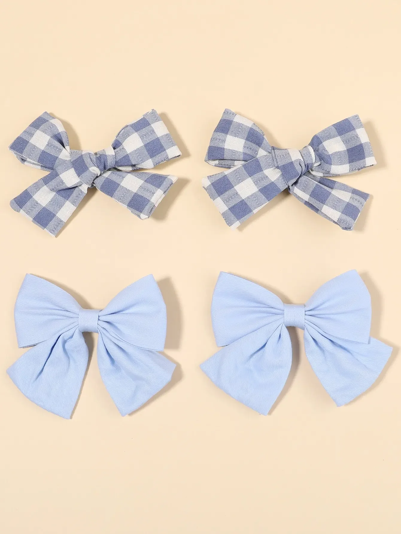 4Pcs/Set Cute Plaid Bow Hair C - Hair Care Baby avaliação e preço