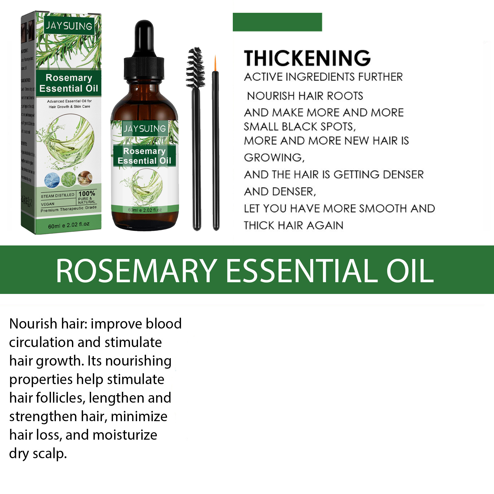 Rosemary Essential Oil For Hai - Hair Care Growth avaliação e preço