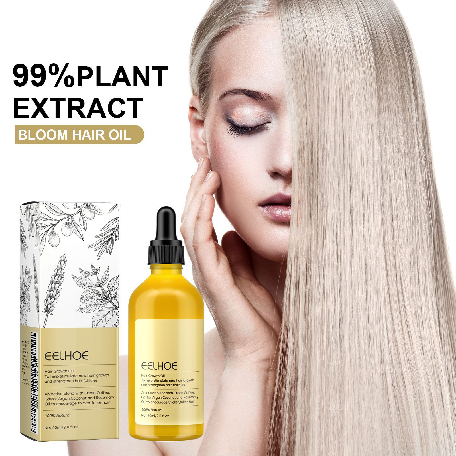 1/2/3pcs Natural Hair Growth O - Hair Care Fragrance Essential Oil avaliação e preço