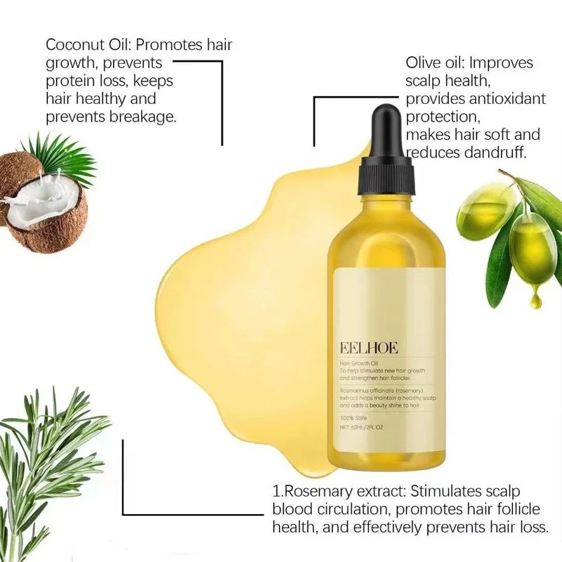 1/2/3pcs Natural Hair Growth O - Hair Care Fragrance Essential Oil avaliação e preço
