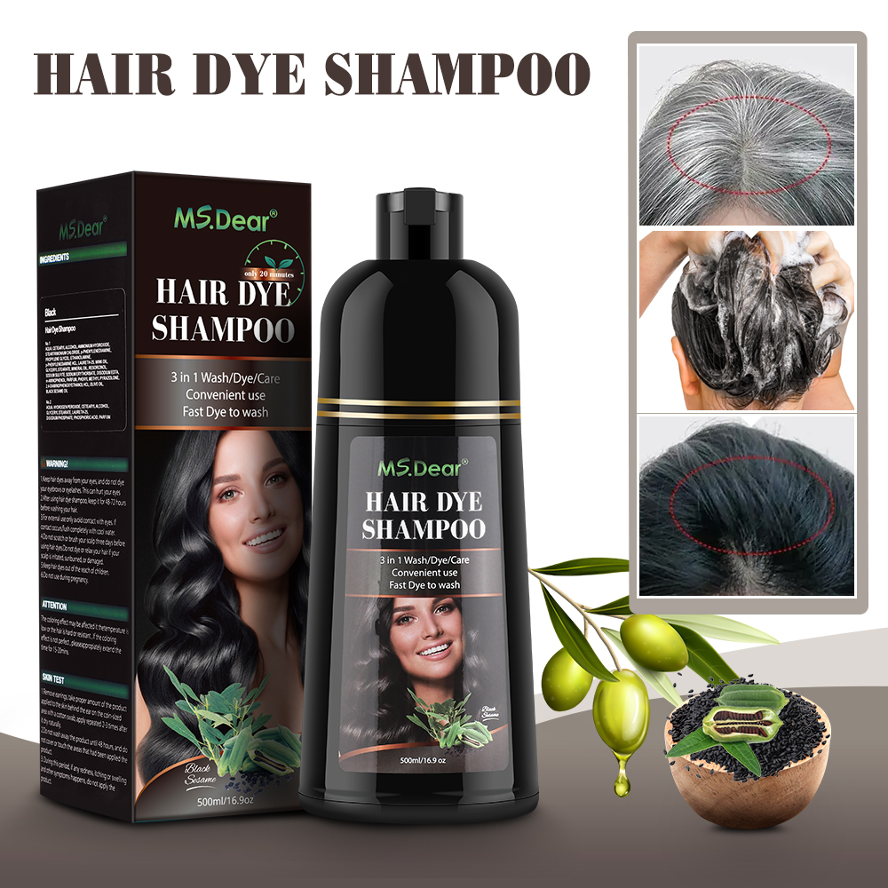 500ml Instant Black Dye Shampo - Hair Care Ginseng avaliação e preço