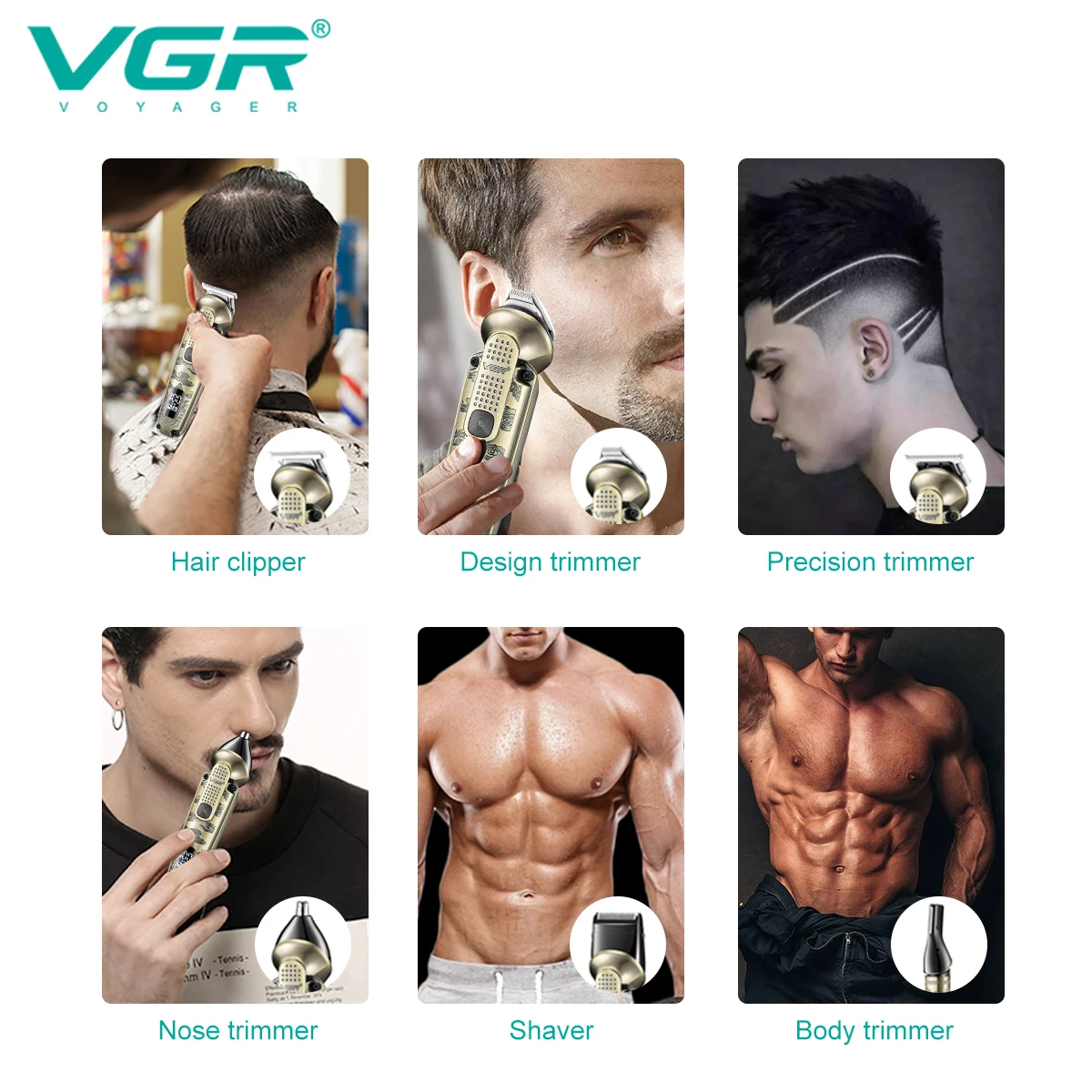 VGR V-095 6-in-1 Metal Retro M - Hair Care Or Haircare avaliação e preço
