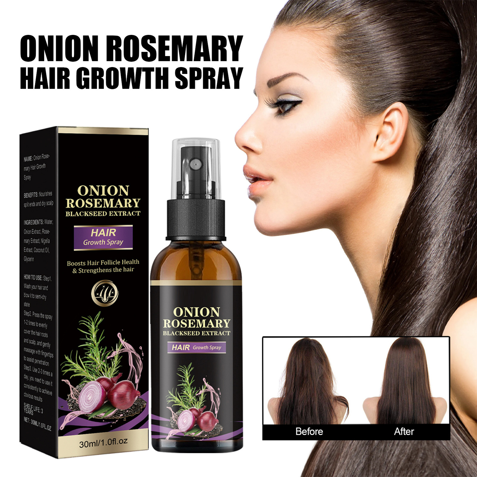 30ml Hair Growth Spray Onion R - Hair Care Growth avaliação e preço