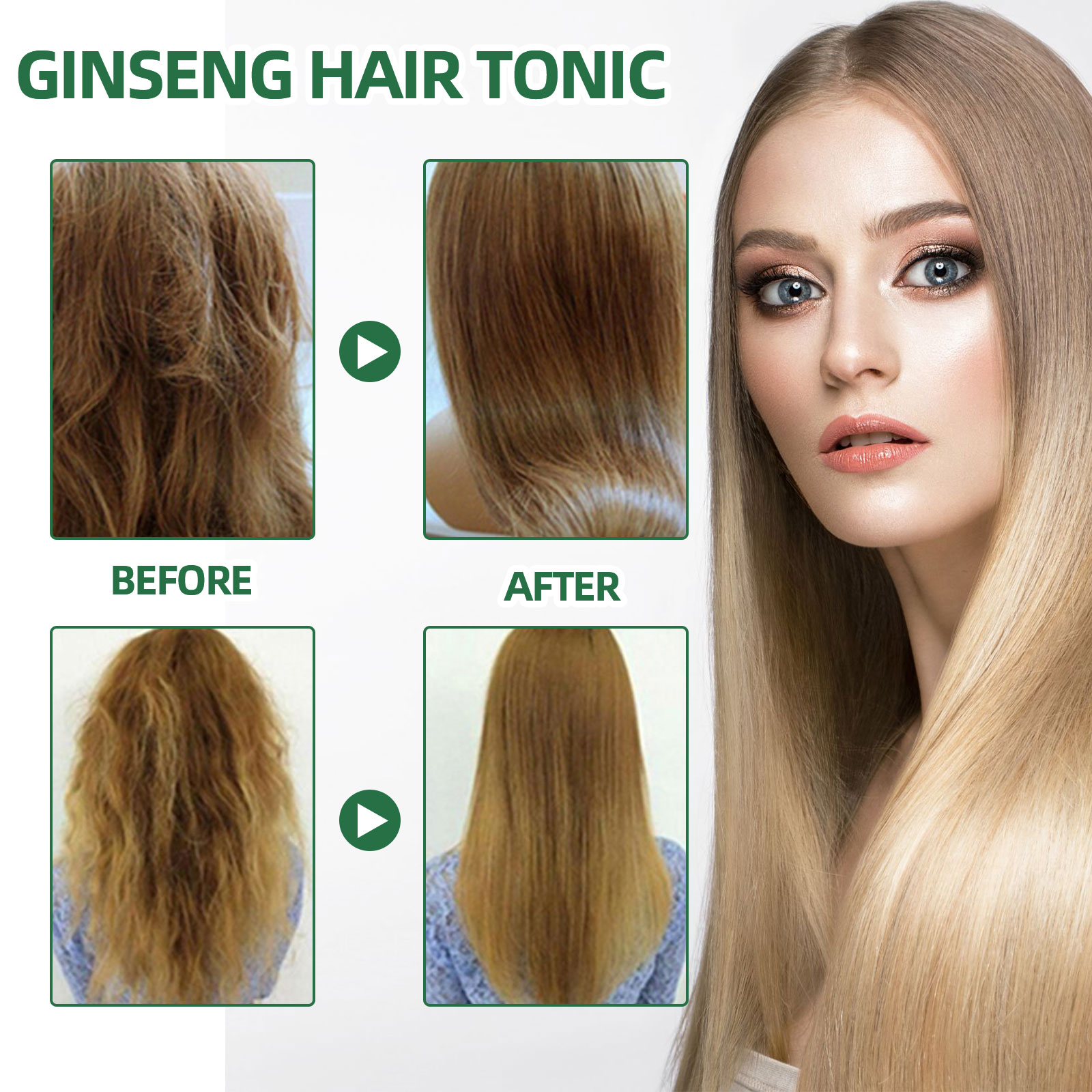 Natural Herbal Ginseng Hair Ca - Hair Care Ginseng avaliação e preço