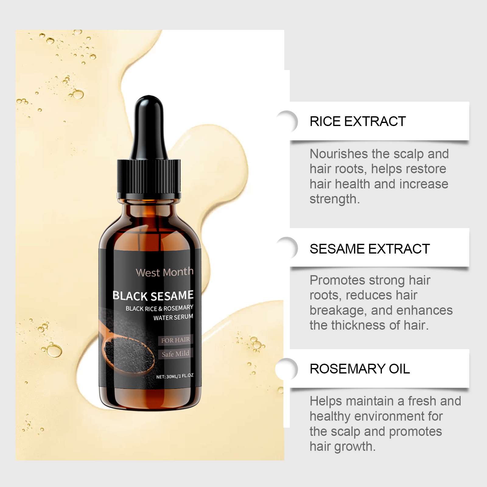 Black Sesame Hair Nourishing S - Split End Repair Serum avaliação e preço