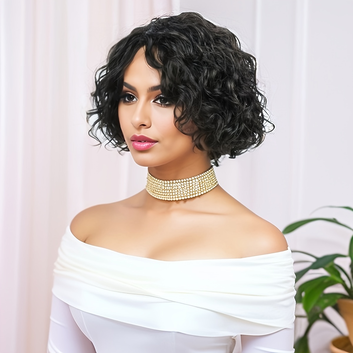Curly Human Hair Wigs Full Mac - Hair Care Women avaliação e preço