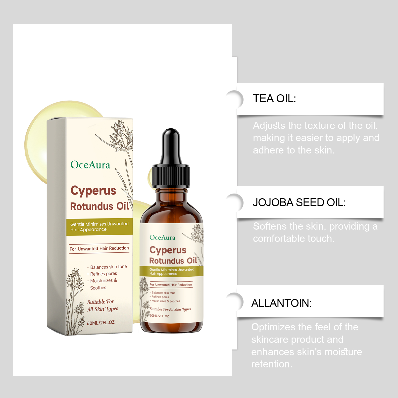 Cyperus Rotundus Hair Removal  - Caffeine Hair Serum avaliação e preço