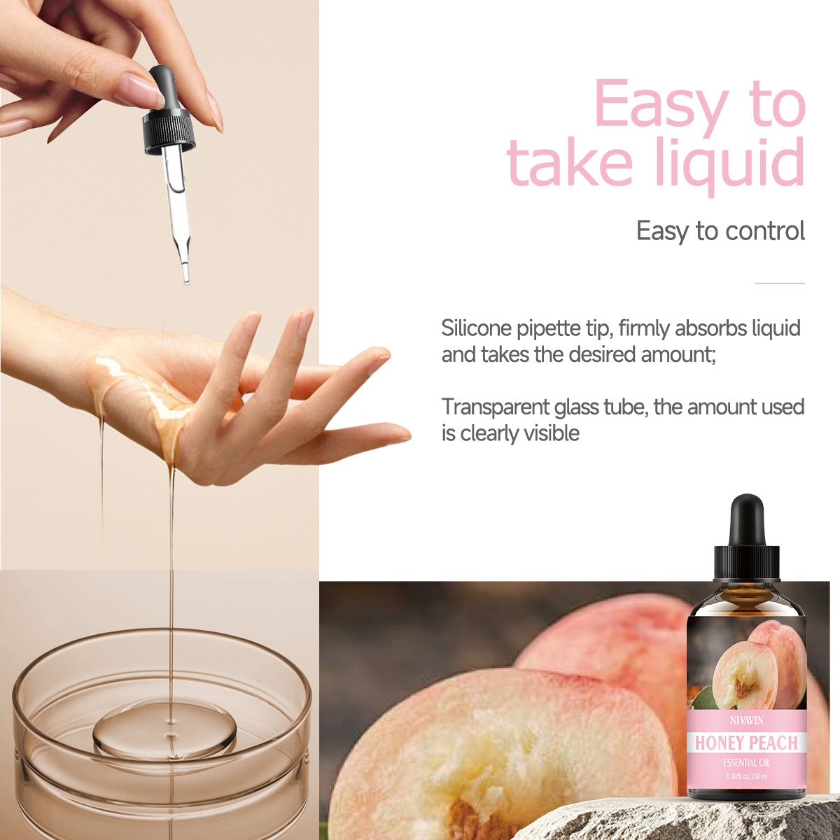 30ml/60ml/100ml peach essentia - Hair Care Fragrance Essential Oil avaliação e preço
