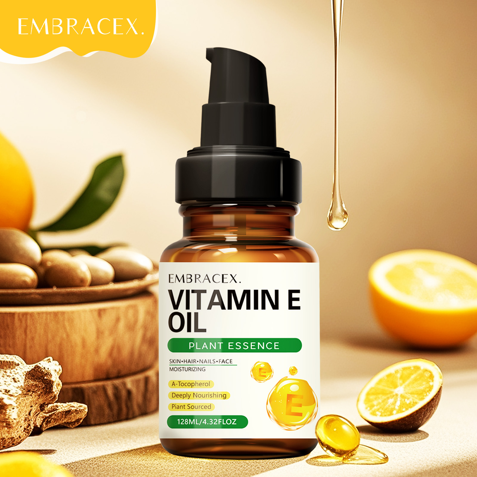 128ml Vitamin E oil Essential  - Hair Care Essential Oil avaliação e preço