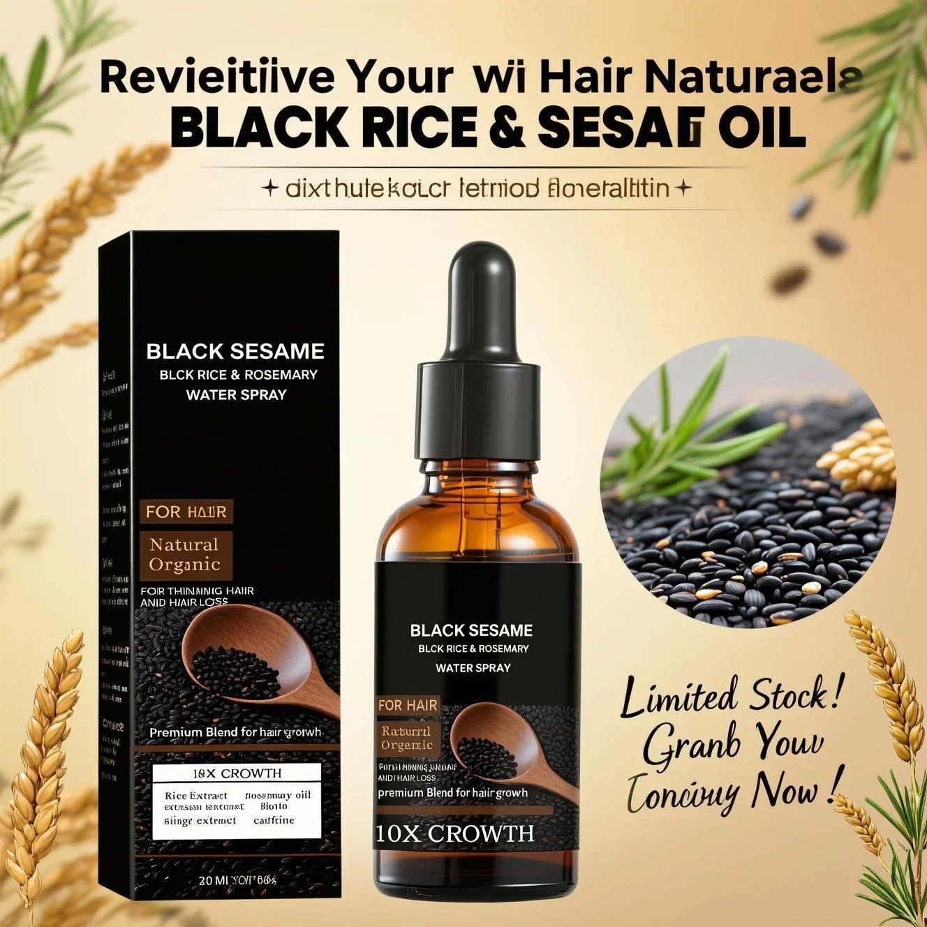 Black Sesame Hair Growth Serum - Caffeine Hair Serum avaliação e preço