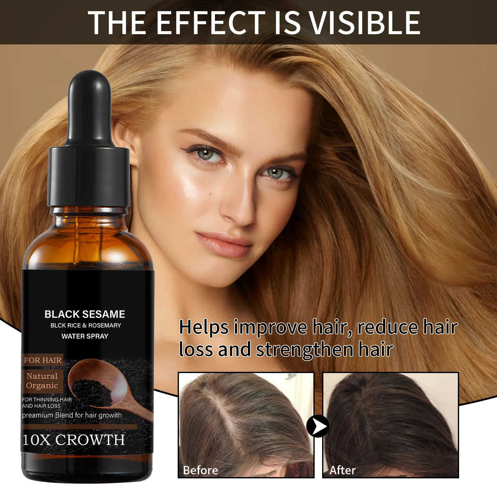 Black Sesame Hair Growth Serum - Caffeine Hair Serum avaliação e preço